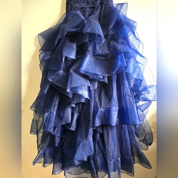 Ellie Wilde By Mon Cherie, Navy Lace And Tulle Ball Gown, Size 12 - Picture 5 of 10